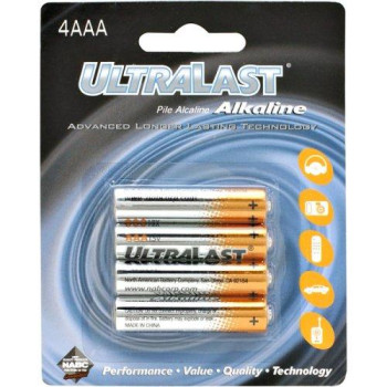 Ultralast Ula4Aaa Ula4Aaa Aaa Alkaline Batteries, 4 Pk, Multicolor