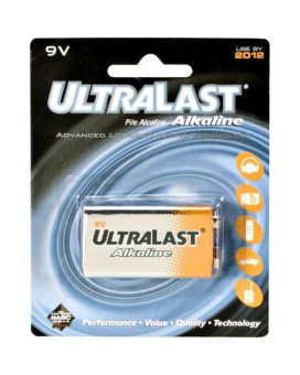 Ultralast Ula9V Ula9V 9-Volt Alkaline Battery, Multicolor, One Size