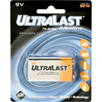 Ultralast Ula9V Ula9V 9-Volt Alkaline Battery, Multicolor, One Size