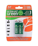 Ultralast Ulghp2Aaa Green High-Power Rechargeables Aaa Nimh Batteries, 2 Pk