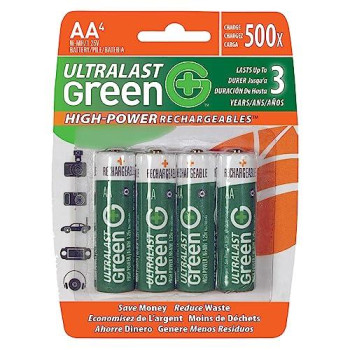 Ultralast Green High Power/Capacity Nimh 4-Pack Aa.