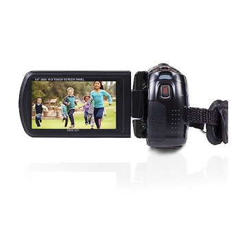 Minolta 1080P Full Hd 3 Touchscreen Camcorder With Nightvision & 16Gb Sd Card, Mn80Nv-Bk Black