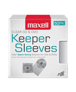 Maxell Cd/Dvd Keeper Sleeves - Clear (50 Pack)