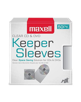 Maxell Cd/Dvd Keeper Sleeves - Clear (50 Pack)