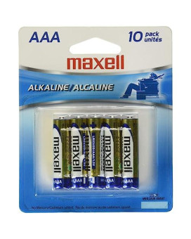 Maxell 723810P Ready-To-Go Long Lasting And Reliable Alkaline Battery Aaa Cell 10-Pack With High Compatibility