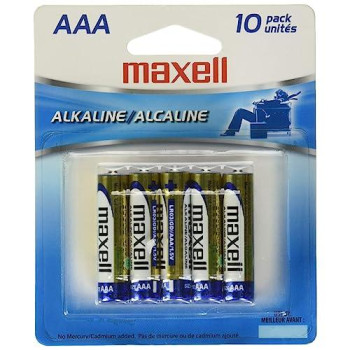 Maxell 723810P Ready-To-Go Long Lasting And Reliable Alkaline Battery Aaa Cell 10-Pack With High Compatibility