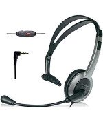 Panasonic Comfort Fit Headset For Tca Series Cordless Landline Phones, Foldable Headset With Flexible Noise-Cancelling Microphone And Volume Control, 2.5 Mm Plug, Grey/Silver Kx-Tca430