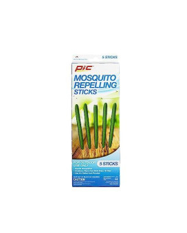 Pic Mosquito Repelling Sticks, 5 Count Box, 3 Pack - Mosquito Repellent For Outdoor Spaces