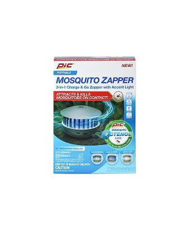 Pic Pbz 2-In-1 Portable Insect Zapper And Accent Light, Gray