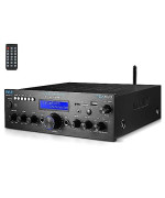 Pyle Wireless Bluetooth Power Amplifier System - 200W Dual Channel Sound Audio Stereo Receiver W/ Usb, Sd, Aux, Mic In W/ Echo, Radio, Lcd - Home Theater Entertainment Via Rca, - Pda6Bu