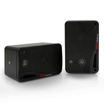 Pyle Outdoor Waterproof Wireless Bluetooth Speaker - 3.5 Inch Pair 3-Way Active Passive Weatherproof Wall, Ceiling Mount Dual Speakers System W/Heavy Duty Grill, Patio, Indoor Use Pdwr42Bbt (Black)