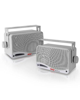 Outdoor Waterproof Wireless Bluetooth Speaker - 3.5 Inch Pair 3-Way Active Passive Weatherproof Wall, Ceiling Mount Dual Speakers System W/ Heavy Duty Grill, Patio, Indoor Use - Pyle Pdwr42Wbt (White)