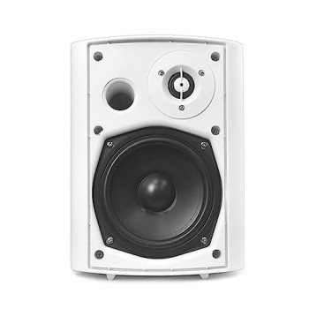 Wall Mount Home Speaker System - Active + Passive Pair Wireless Bluetooth Compatible Indoor / Outdoor Water-Resistant Weatherproof Stereo Sound Speaker Set With Aux In - Pyle Pdwr51Btwt (White)