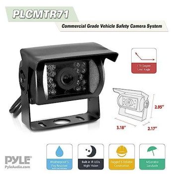 Car Backup Rear View Camera - Reverse Parking Rearview Back Up Car Camera And Monitor Video System W/ 7 Monitor, Dual Dc 12-24V - Back Up Camera For Bus, Truck, Trailer, Van - Pyle Plcmtr71