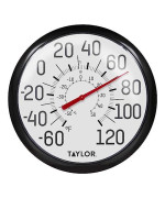 Taylor Precision Products Big And Bold Wall Thermometer, 13.25 Inch, Black