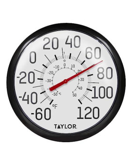 Taylor Precision Products Big And Bold Wall Thermometer, 13.25 Inch, Black