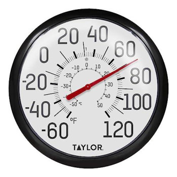 Taylor Precision Products Big And Bold Wall Thermometer, 13.25 Inch, Black