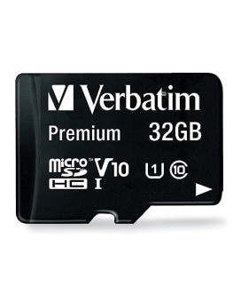 Verbatim 32Gb Premium Microsdhc Memory Card With Adapter, Uhs-I V10 U1 Class 10, Black (44083)