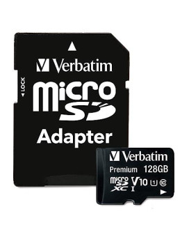 Verbatim 128Gb Premium Microsdxc Memory Card With Adapter, Uhs-I Class 10