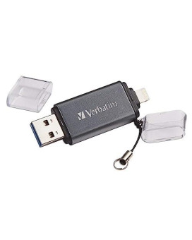 Verbatim 64Gb Store N Go Dual Usb 3.0 Flash Drive For Apple Lightning Devices - Graphite