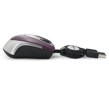 Verbatim Usb Corded Mini Travel Optical Wired Mouse For Mac And Pc - Metro Series Purple