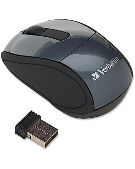 Verbatim 97470 Wireless Mini Travel Mouse, 2X3X1-1/4, Graphite