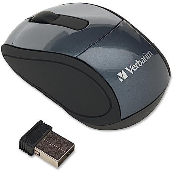 Verbatim 97470 Wireless Mini Travel Mouse, 2X3X1-1/4, Graphite