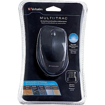 Verbatim Wireless Notebook Multi-Trac Blue Led Mouse - Black