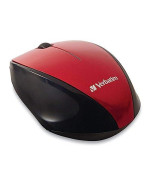 Verbatim Wireless Multi-Trac Mouse 2.4Ghz With Nano Receiver - Ergonomic, Blue Led, Portable Mouse For Mac And Windows - Red