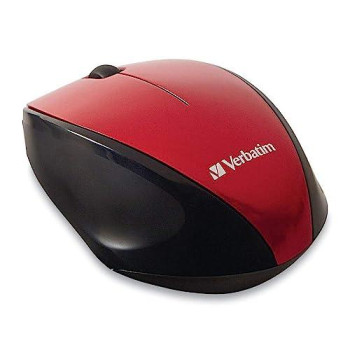 Verbatim Wireless Multi-Trac Mouse 2.4Ghz With Nano Receiver - Ergonomic, Blue Led, Portable Mouse For Mac And Windows - Red