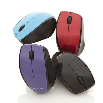 Verbatim Wireless Multi-Trac Mouse 2.4Ghz With Nano Receiver - Ergonomic, Blue Led, Portable Mouse For Mac And Windows - Red