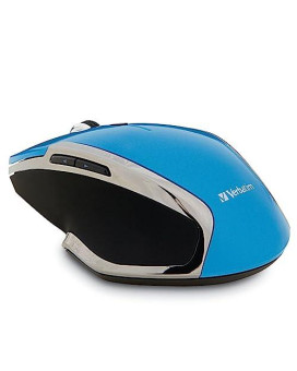 Verbatim 2.4G Wireless 6-Button Led Ergonomic Deluxe Mouse - Computer Mouse With Nano Receiver For Mac And Pc - Blue