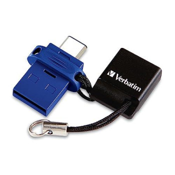 Verbatim Store 'N' Go Usb Flash Drive 3.0, Dual Usb, Usb C And Usb A, 16Gb, Blue