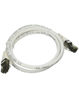 3Ft Cat6 Snagless Patch Cable, Utp, White Pvc Jacket, 23Awg, 50 Micron, Gold Pla