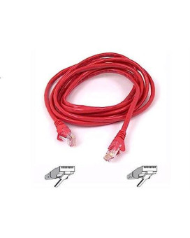 10Ft Cat6 Snagless Patch Cable, Utp, Red Pvc Jacket, 23Awg, 50 Micron, Gold Plat