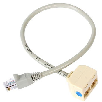 This 2-To-1 Rj45 Splitter Cable Adapter Increases The Number Of Rj45 Network Con