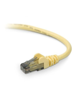 6Ft Cat6 Snagless Patch Cable, Utp, Yellow Pvc Jacket, 23Awg, 50 Micron, Gold Pl