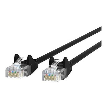 7Ft Cat6 Snagless Patch Cable, Utp, Black Pvc Jacket, 23Awg, 50 Micron, Gold Pla