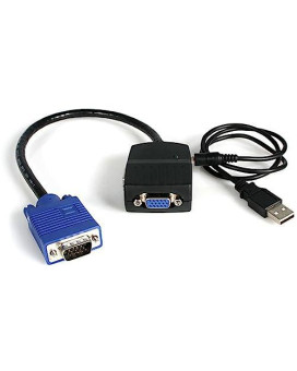 Compact Usb-Powered Vga Splitter Allows You To Split A Video Source To Two Separ