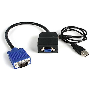 Compact Usb-Powered Vga Splitter Allows You To Split A Video Source To Two Separ