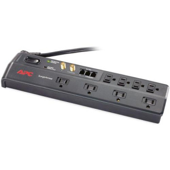 Apc Home/Office Surgearrest 8 Outlets With Tel2/Splitter And Coax Jacks, 120V