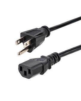 3Ft (1M) 18Awg Flexible Computer Power Cord W/ Nema 5-15P And Iec 60320 C13 Conn