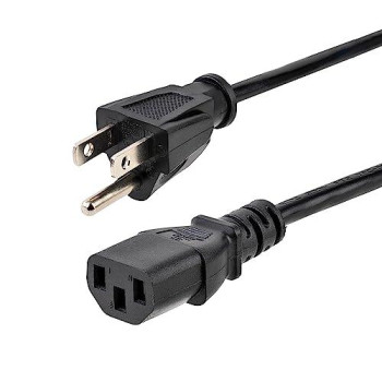 1Ft (30Cm) 18Awg Flexible Computer Power Cord W/ Nema 5-15P And Iec 60320 C13 Co