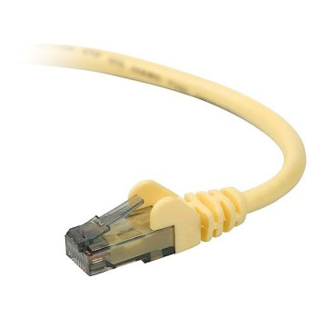 2Ft Cat6 Snagless Patch Cable, Utp, Yellow Pvc Jacket, 23Awg, 50 Micron, Gold Pl