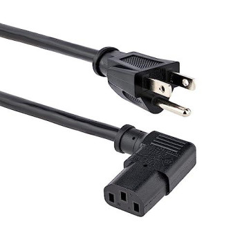 6Ft Power Cord, Nema 5-15P To Angled C13