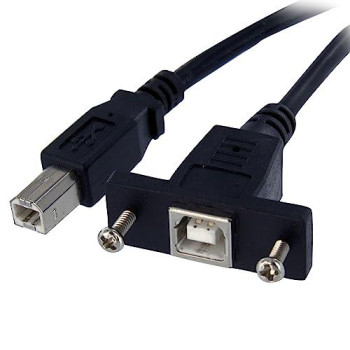 This Usb To Usb Panel Mount Features A Usb Type B Male Connector On One End, And