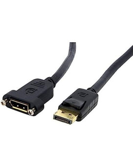 3Ft Panel Mount Displayport Cable (Male To Female); 4K X 2K Video (3840X2400P 60