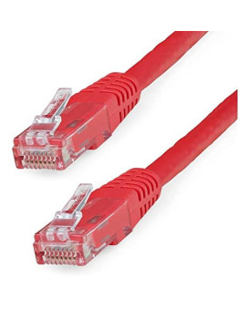 15Ft Red Cat6 Ethernet Cable Delivers Multi Gigabit 1/2.5/5Gbps & 10Gbps Up To 1