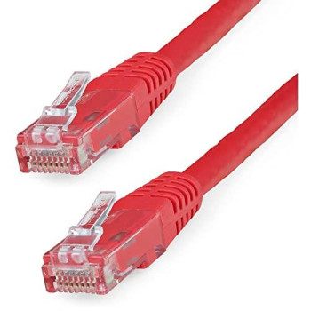 15Ft Red Cat6 Ethernet Cable Delivers Multi Gigabit 1/2.5/5Gbps & 10Gbps Up To 1