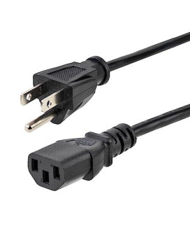 6Ft (1.8M) 18Awg Flexible Computer Power Cord W/ Nema 5-15P And Iec 60320 C13 Co